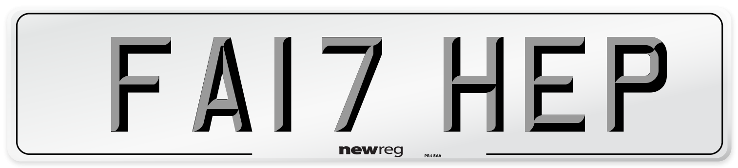 FA17 HEP Number Plate from New Reg